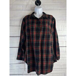 Lauren Ralph Lauren Women's Plaid Flannel Button Down Shirt Sz 1X Rustic Western